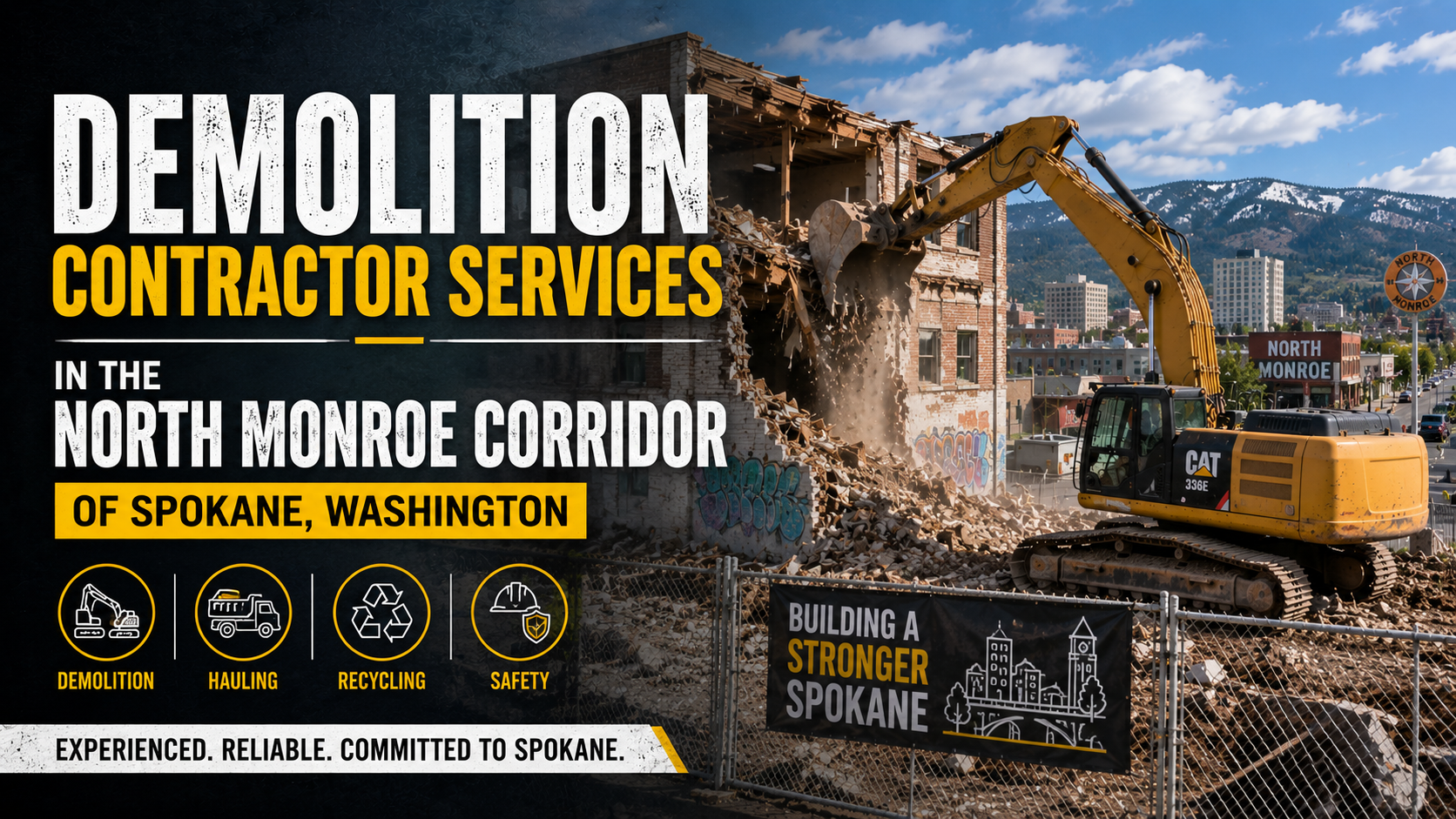 Demolition Contractor Services in the North Monroe Corridor of Spokane, Washington